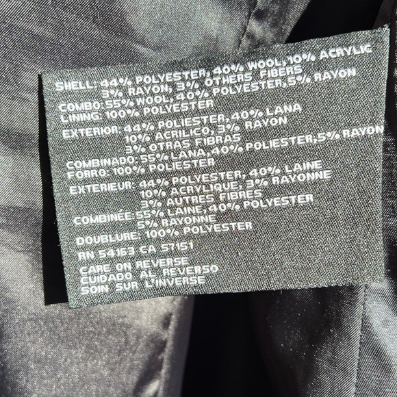 🌻GUESS Blue & Black Plaid Hooded Wool-Blend Trench Coat Jacket Size Medium - Picture 10 of 11